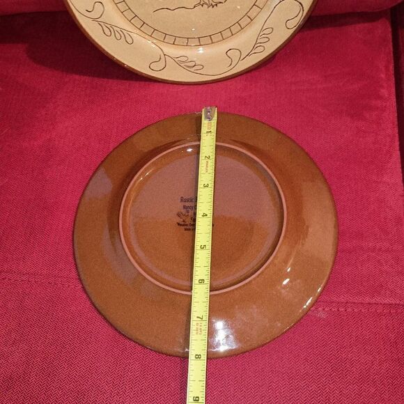 Nancy Calhoun Rustic Rooster 8" Salad Luncheon Plates by Fapor Portugal Set of 2 - Picture 4 of 5
